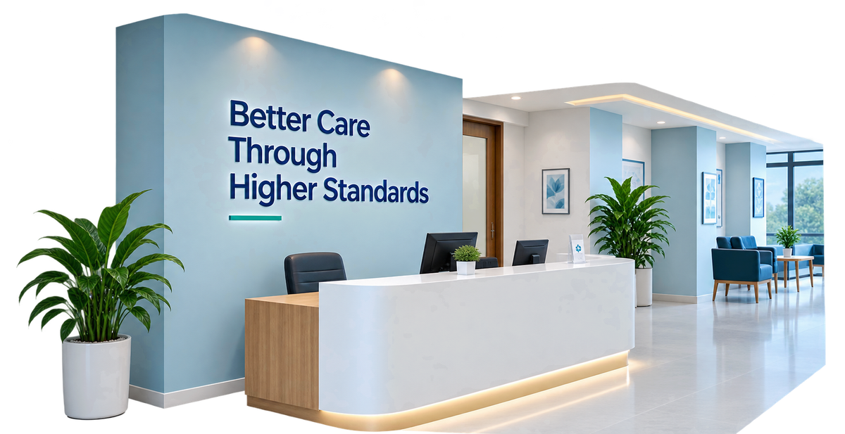 Hospital reception — Better Care Through Higher Standards